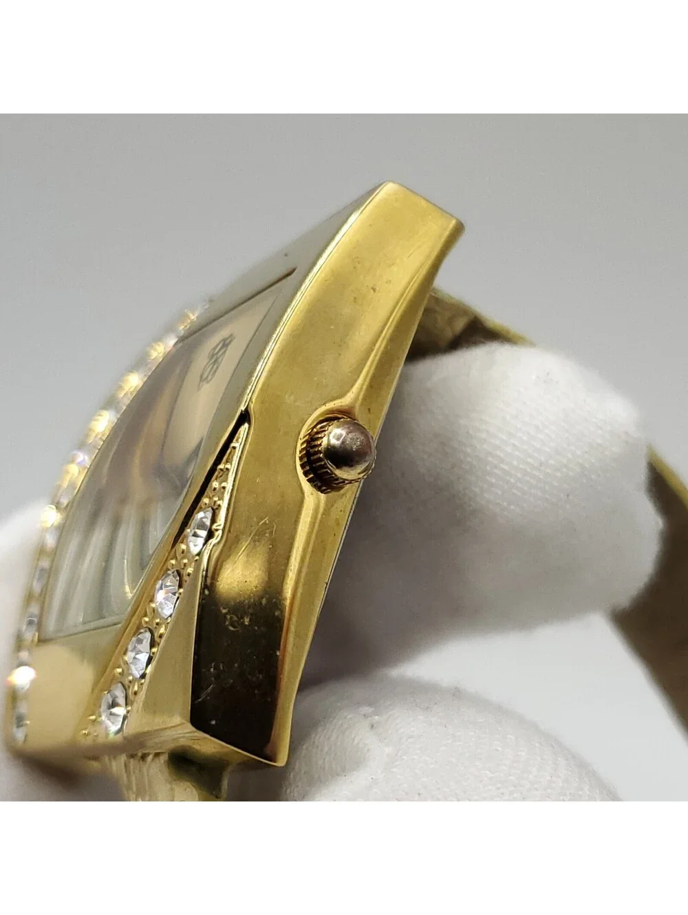 Elizabeth Taylor Quartz Womens Watch 29mm Square Gold Tone New Battery
